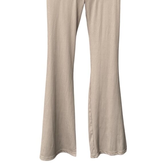 Stretch Flare Leg Jumpsuit Hippie Disco Boho Gray Front Zip D&M Womens Small S - Picture 5 of 7